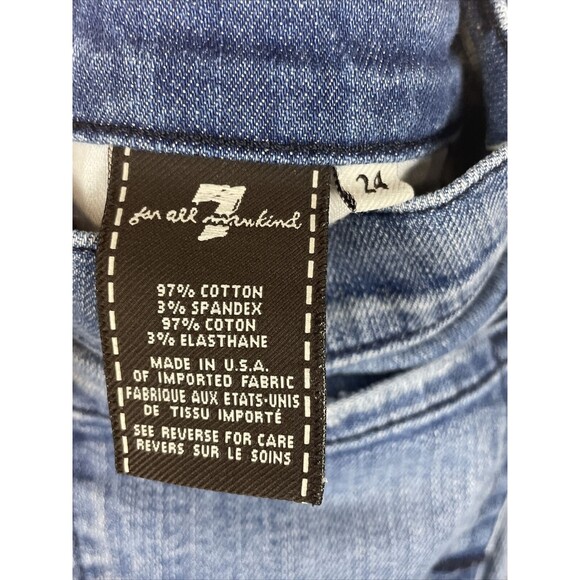SEVEN FOR ALL MANKIND 7FAMK Roxanne Skinny Medium Wash Denim Jeans Womens Sz 24 - Picture 9 of 9